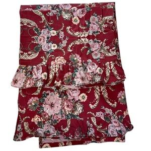 Vtg Ralph Lauren Full Danielle Marseilles Ruffle Flat Sheet & Pillowcase Floral